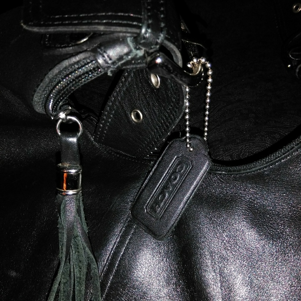 Authentic COACH Black Leather Hobo Bag